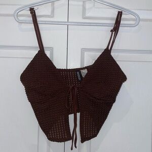 H&M Crochet Tie Top